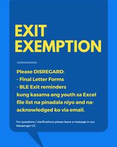 Exit Exemption Reminder