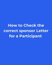 How to Check the Correct Sponsor Letter for a Participant