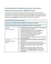 Calculating with Confidence Curriculum M&E Overview