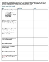 GUS Input Checklist
