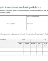 Calculating with Confidence Curriculum Attendance Sign in Sheet 1