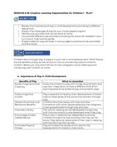 Session 6B Creative Learning Opportunities - Play