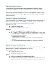 Reading Activity Curriculum Facilitator Guide