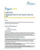 Job Aid 1 - Introduction To The Tablet And The App