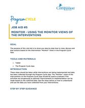 Job Aid 5 - Using the Monitor View of the Interventions