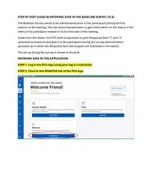 How to enter data in the Baseline Survey Tool  for YLS
