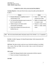 HV10 Communication and Language Development