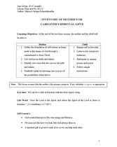 HV12 Inventory of Mothers or Caregivers Spiritual Gifts